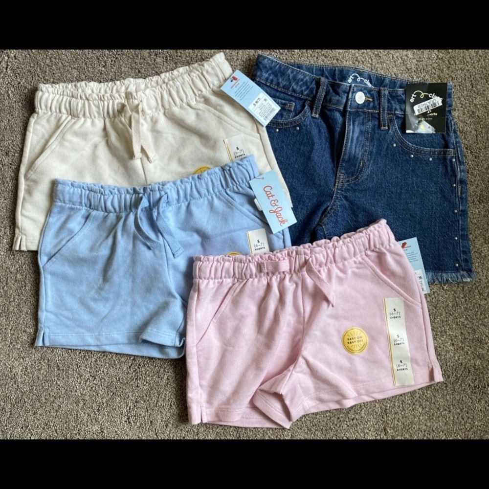 NWT Girl’s Summer Short Bundle. Size Small 6/7. Cat & Jack and Art Class.